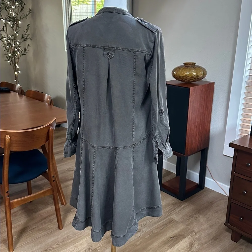 Anthropologie holding horses high Low flared button down utility dress tunic - Picture 2 of 10